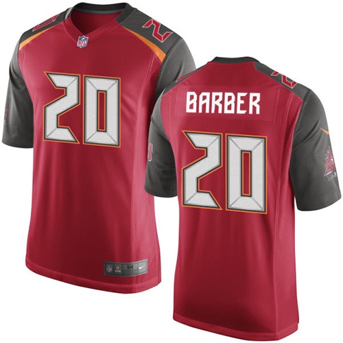 Men's Game Ronde Barber Nike Jersey Red Home - #20 NFL Tampa Bay Buccaneers